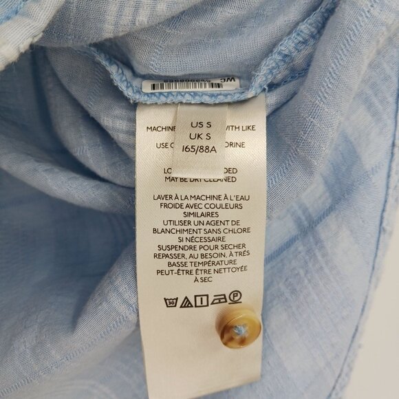 Anthropologie PILCRO Theresa Blue Lace Up Back Shirt Size Small - Picture 9 of 13